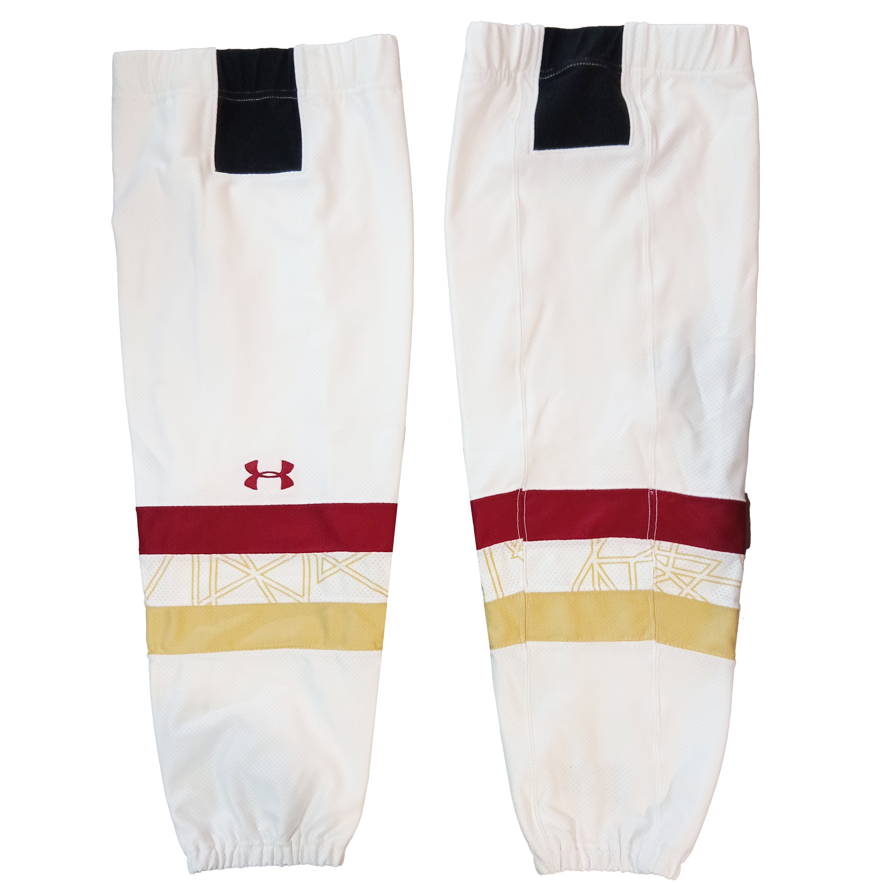 NCAA - Chaussettes de hockey Under Armour d'occasion (blanc/or/bordeaux)